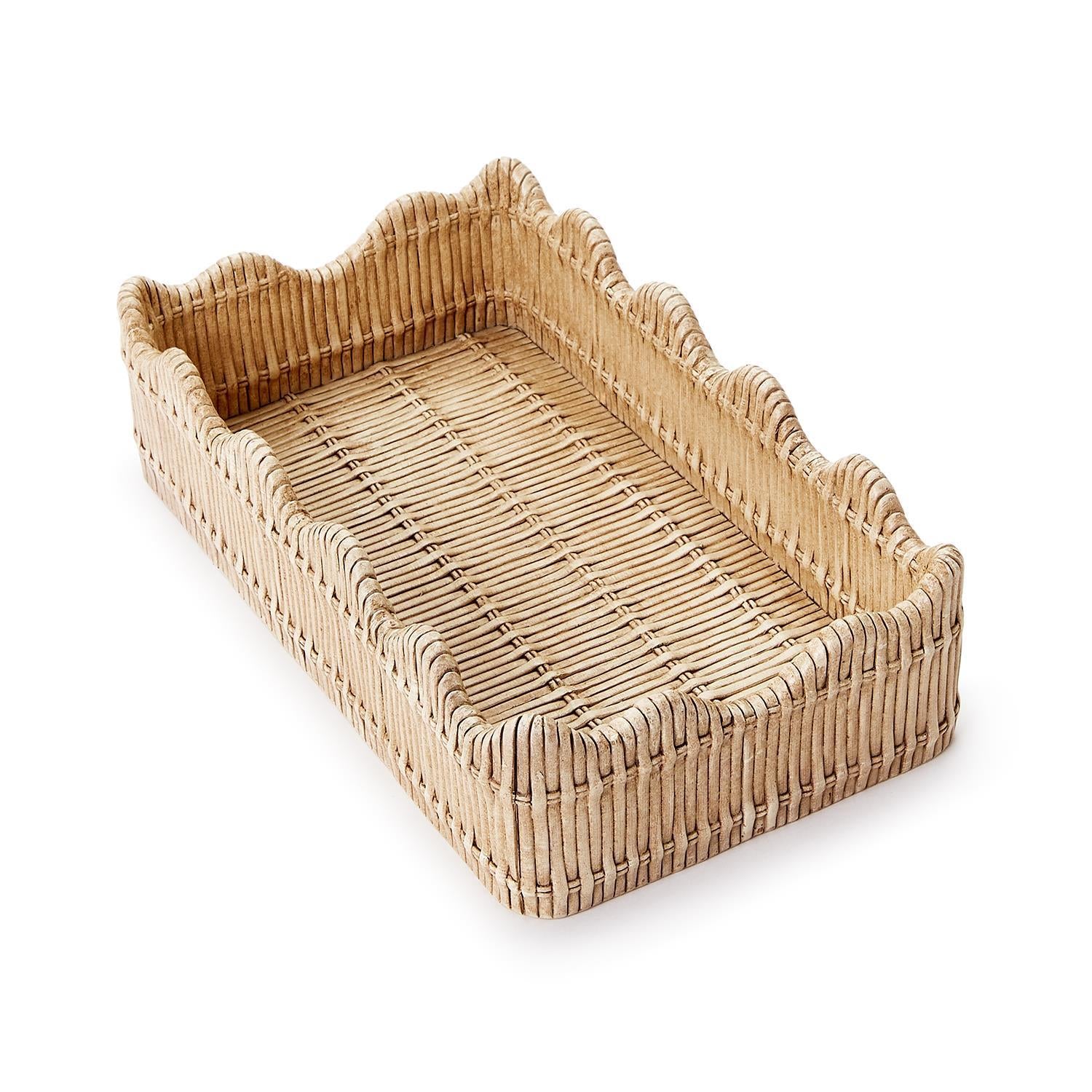 Two's Company Basket Weave Guest Napkin Holder - Resin