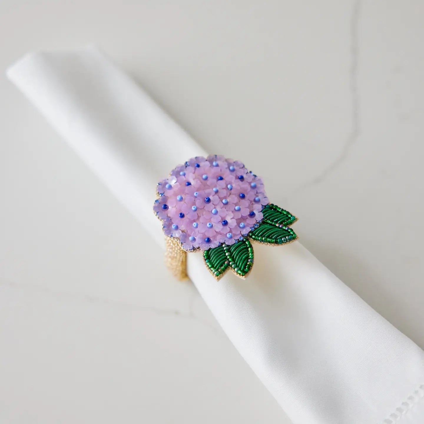 Beth Ladd Collections Lavender Hydrangea Napkin Ring