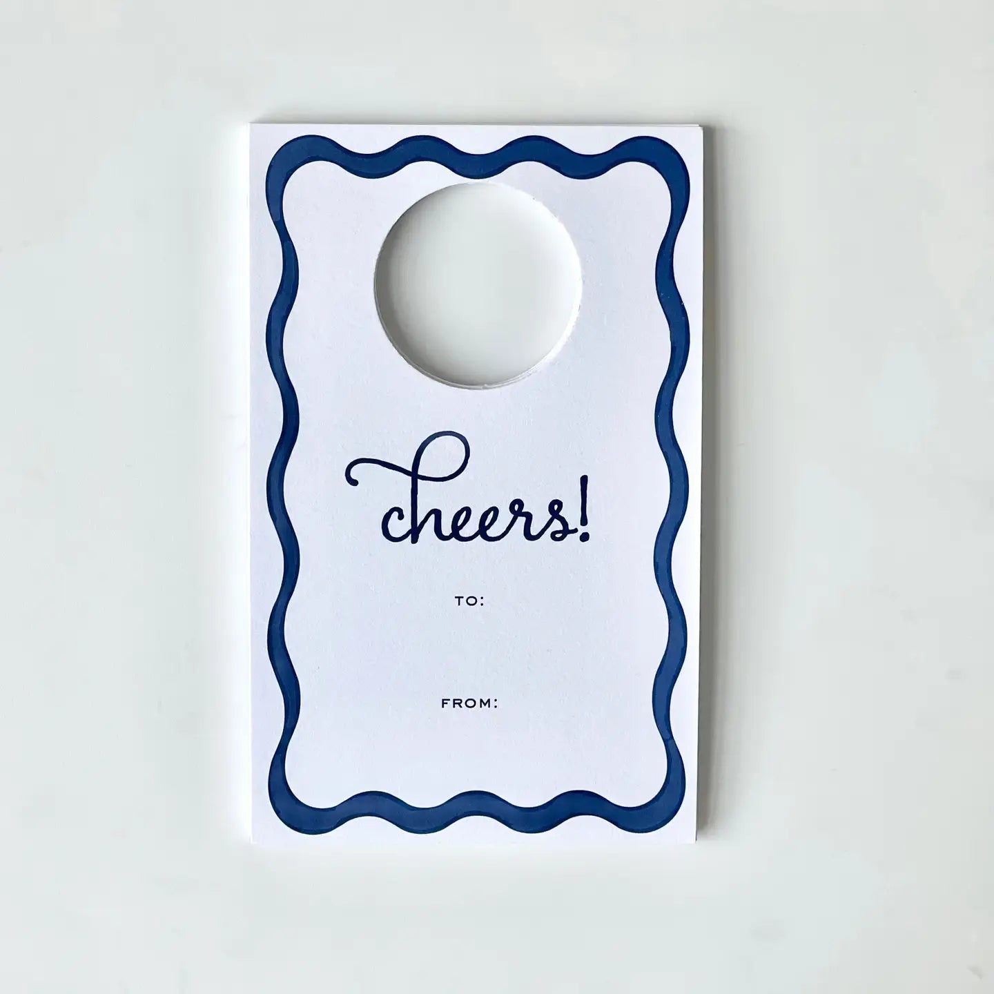 Georgetown Paperie Navy Ribbon Wine Tags