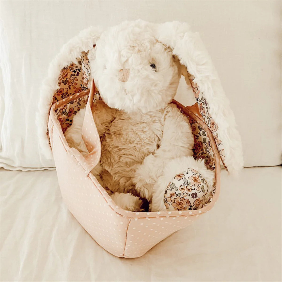 Mon Ami Faith Bunny Plush Toy - Cream Floral