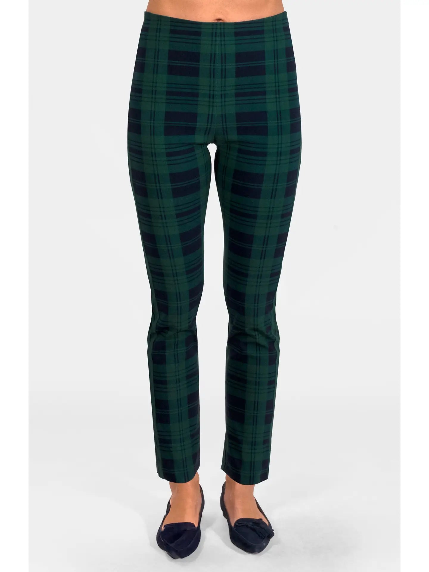 Gretchen Scott Pull On Pants - Black Watch Plaid