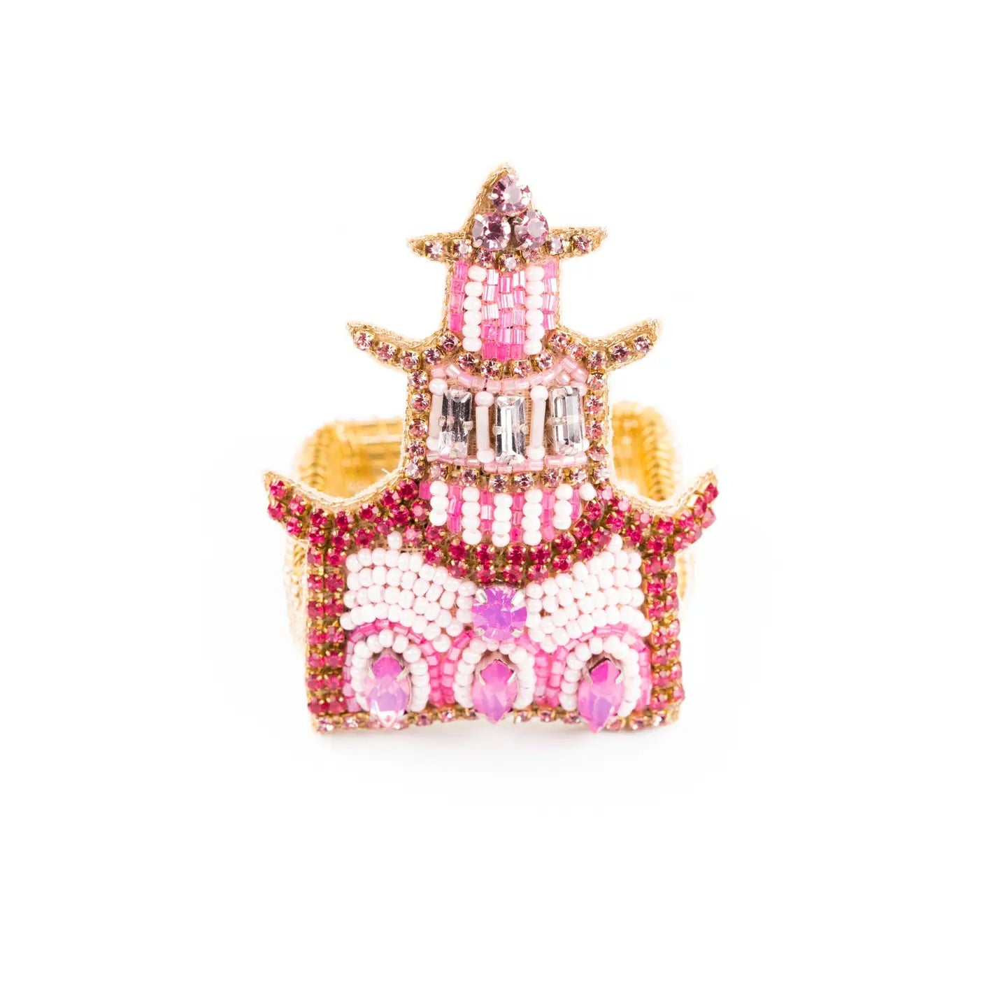 Beth Ladd Collections Pink Pagoda Napkin Ring