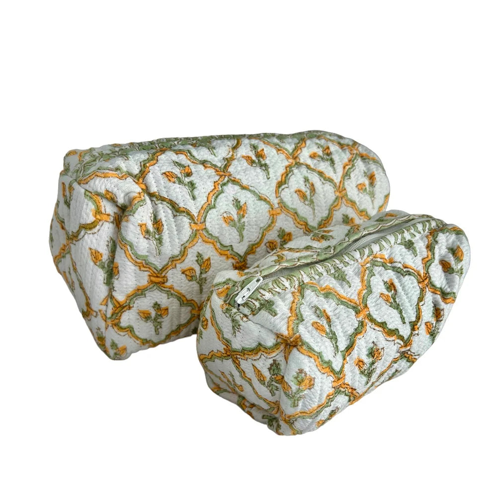 Darling Small Waffle Cosmetic Bag - Lemon Lattice