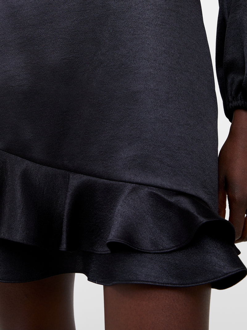 french connection black dress French Connection Denney Satin Dress – Batik Chicago