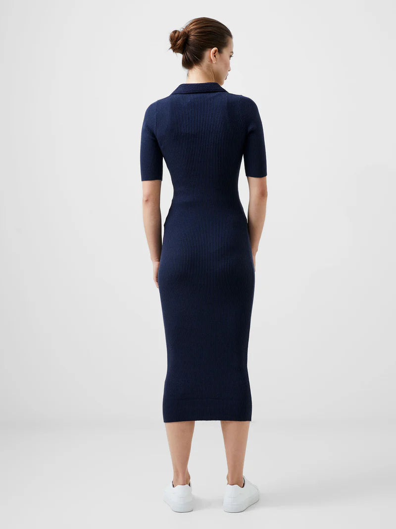 French Connection Cosysoft V-Neck Midi Dress - Marine