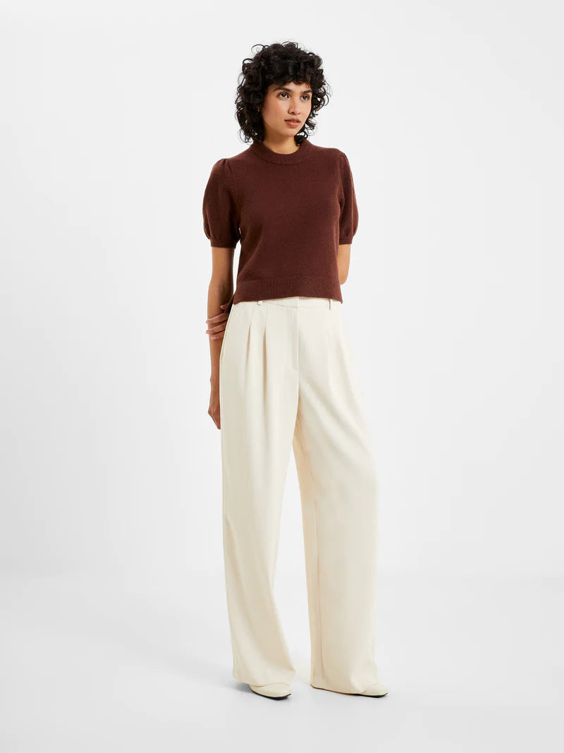 French Connection Vhari Short Sleeve Jumper - Bitter Chocolate