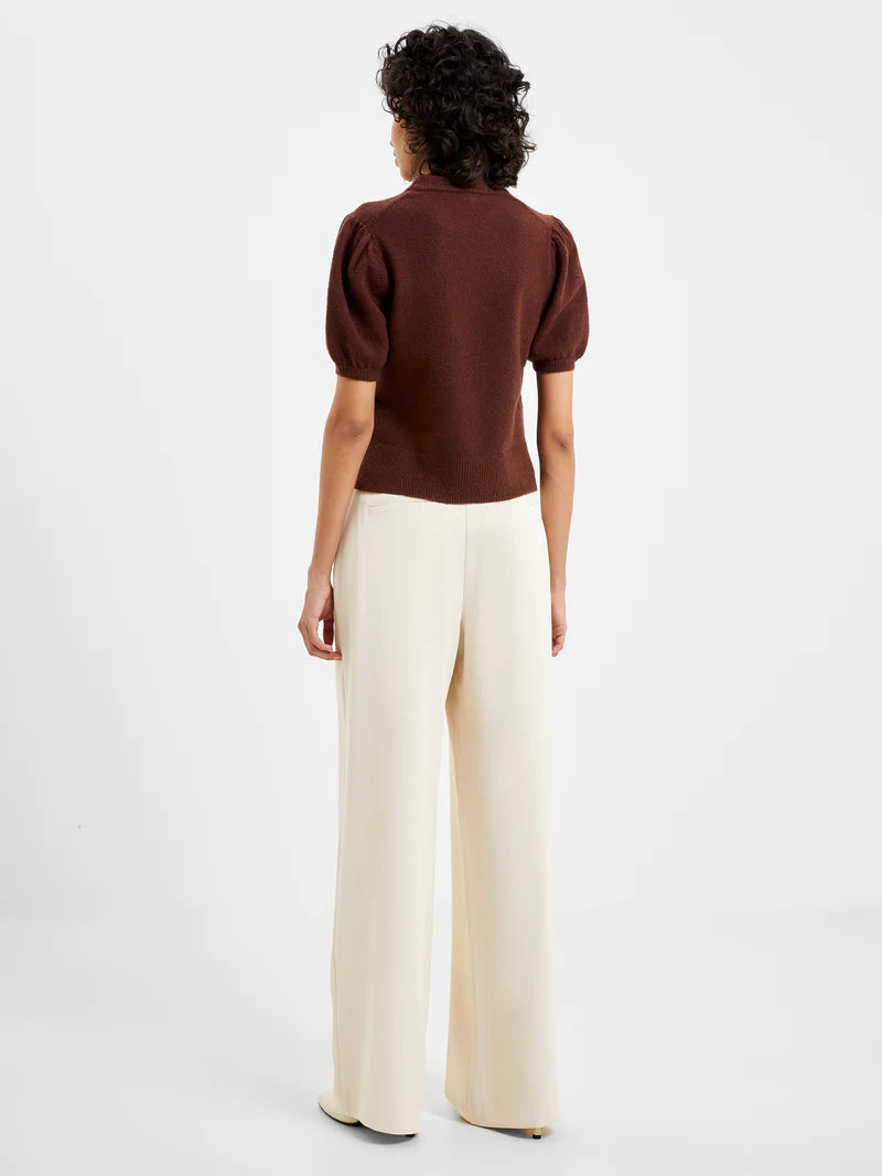 French Connection Vhari Short Sleeve Jumper - Bitter Chocolate