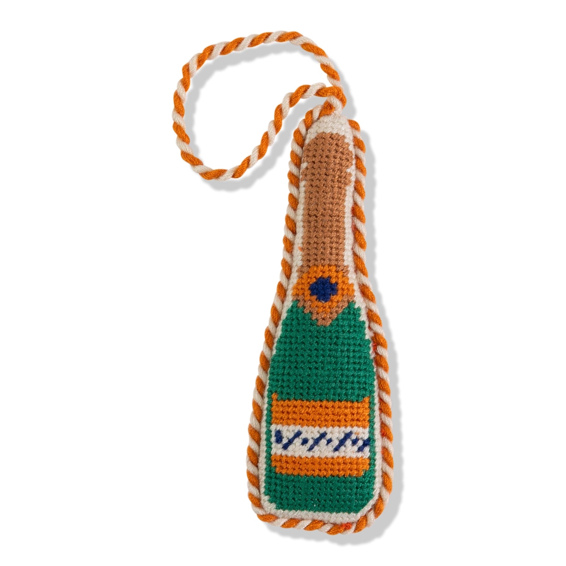 Furbish Studio Needlepoint Ornament - Champagne Bottle
