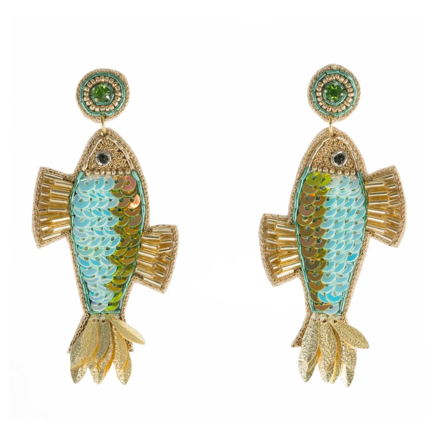 Beth Ladd Collections Fancy Fish Earrings - Blue