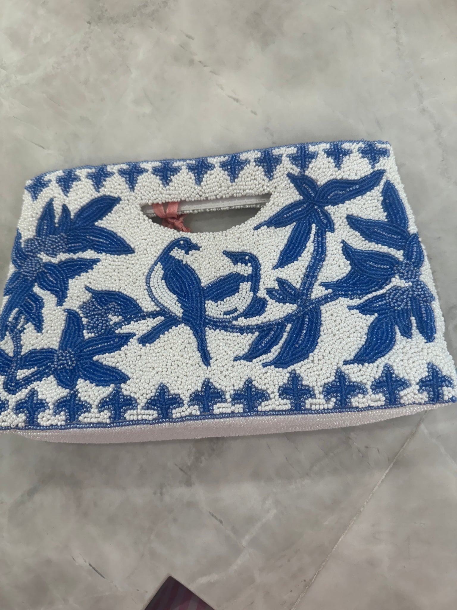 Tiana Designs Cut Out Handle Clutch - Blue & White