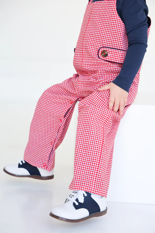 The Beaufort Bonnet Company Ivy League Longall - Richmond Red Mini Gingham/ Nantucket Navy