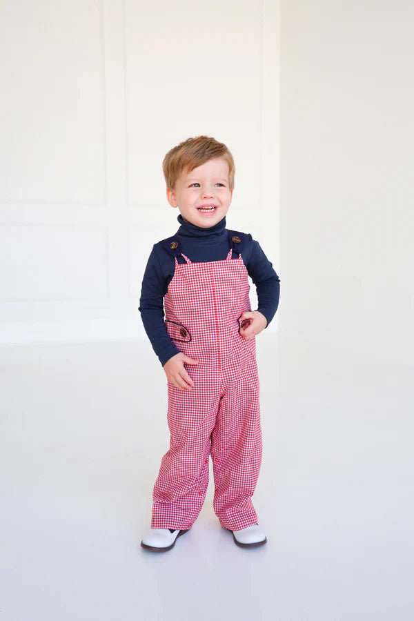 The Beaufort Bonnet Company Ivy League Longall - Richmond Red Mini Gingham/ Nantucket Navy