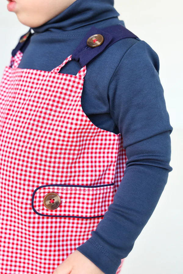 The Beaufort Bonnet Company Ivy League Longall - Richmond Red Mini Gingham/ Nantucket Navy