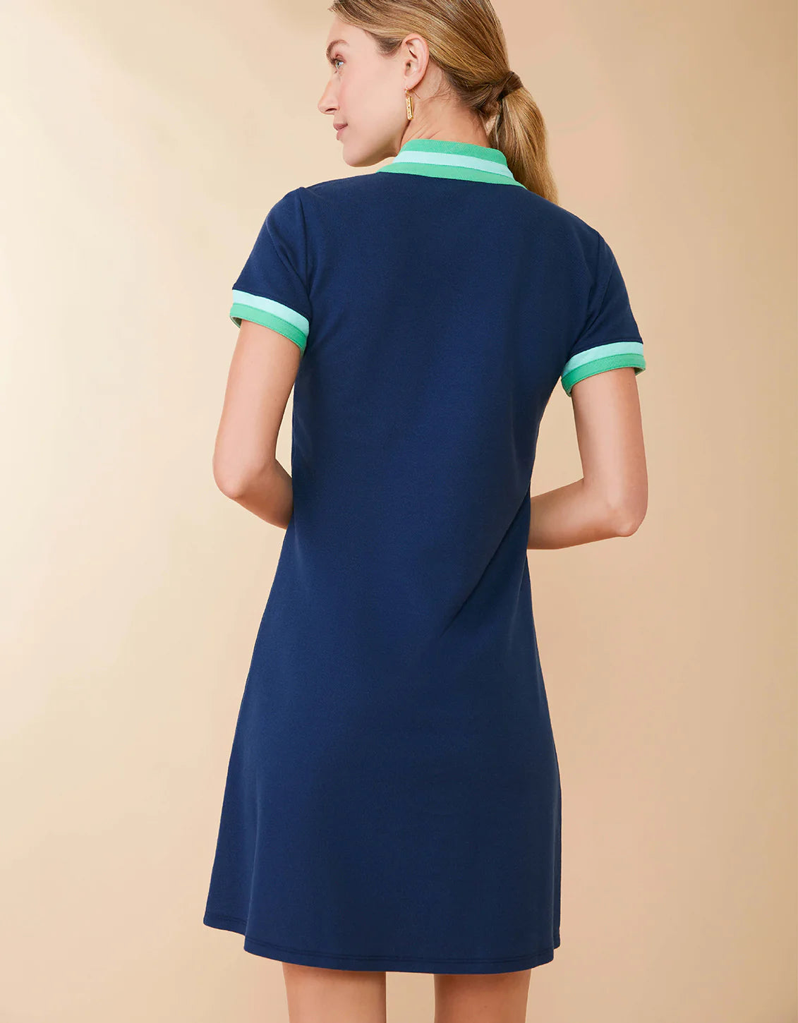 Spartina 449 Short Sleeve Serena Pique Dress - Midnight Blue