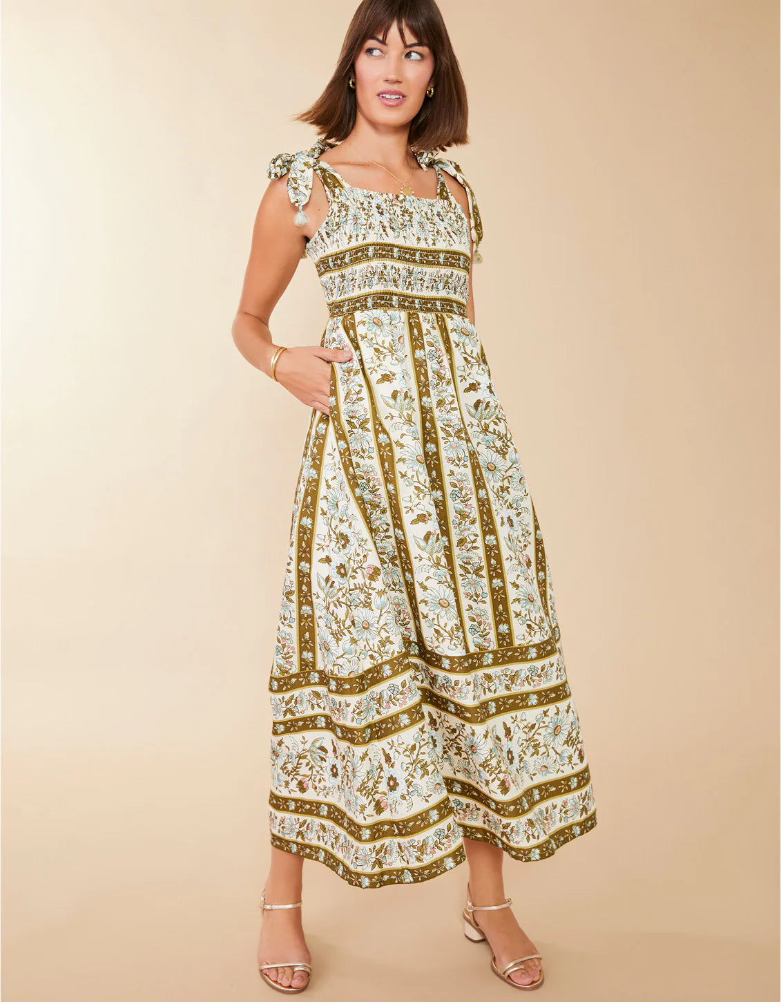 Spartina Saylor Midi Dress - Mystic Moss Flower