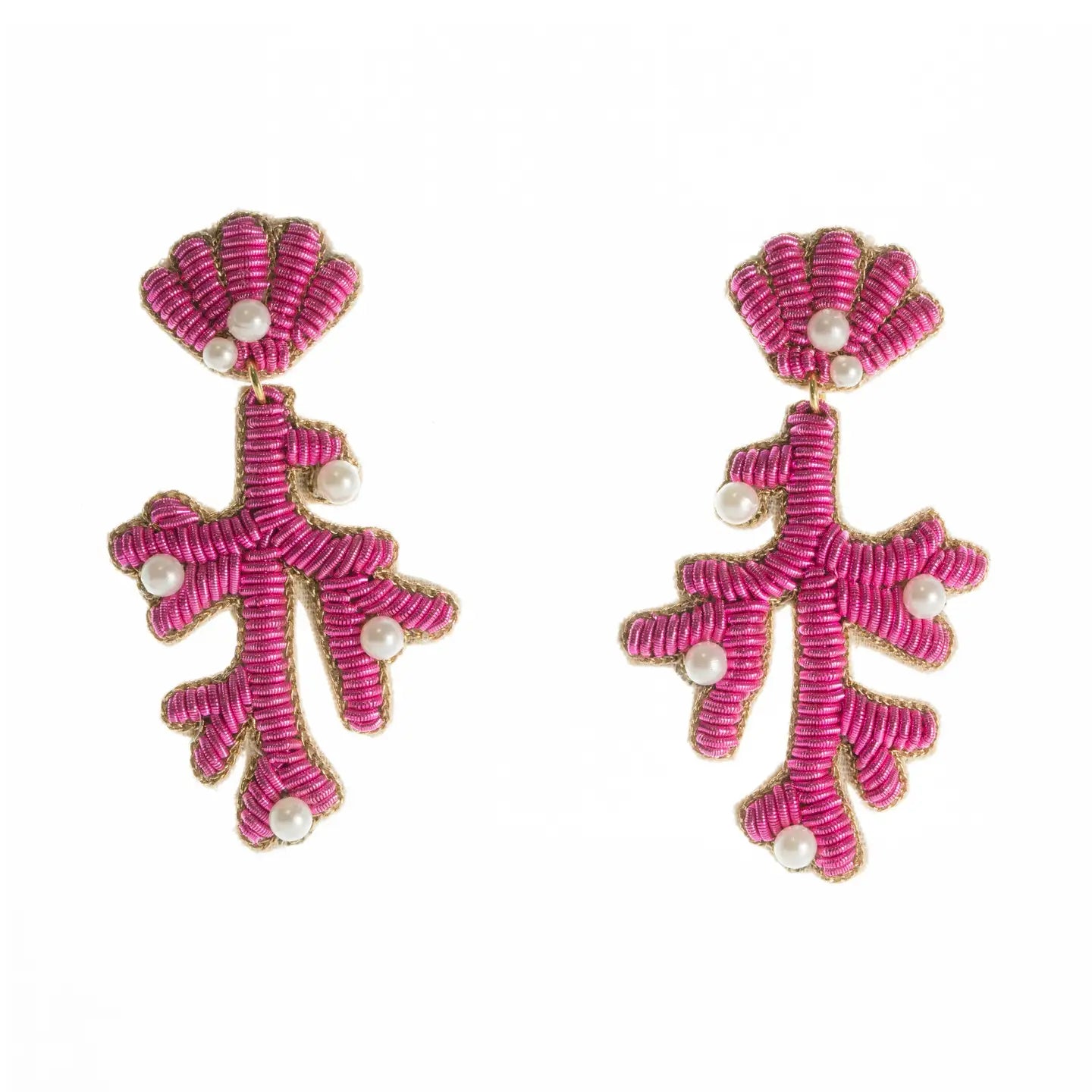 Beth Ladd Collections Capri Coral Earrings - Pink