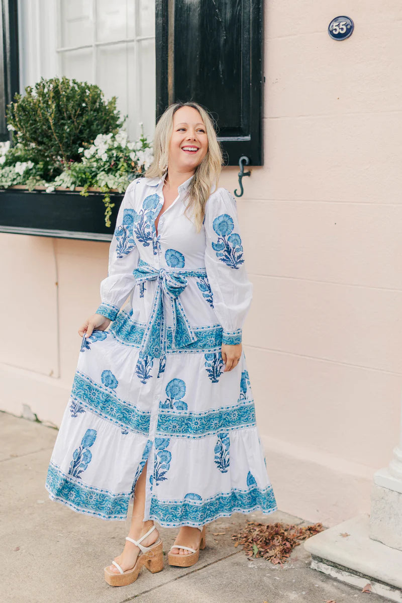 blue bird dress shop Whimsical Blue Bird Dress M / Blue