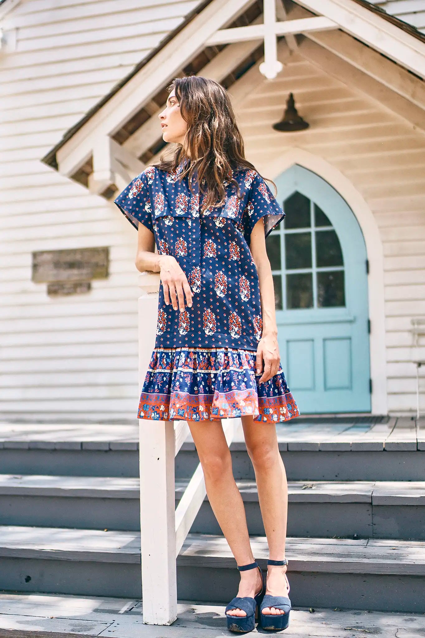 Hunter Bell Addison Dress - Fall Floral Navy