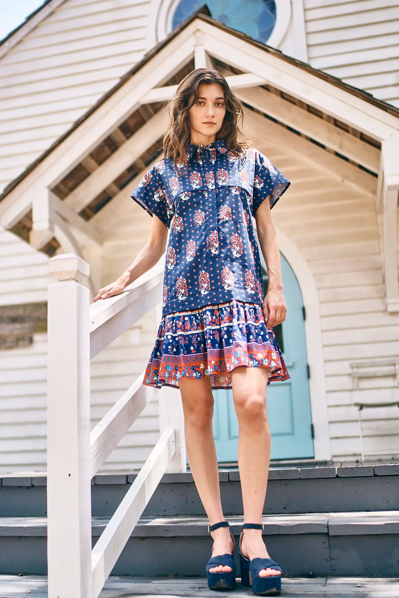 Hunter Bell Addison Dress - Fall Floral Navy