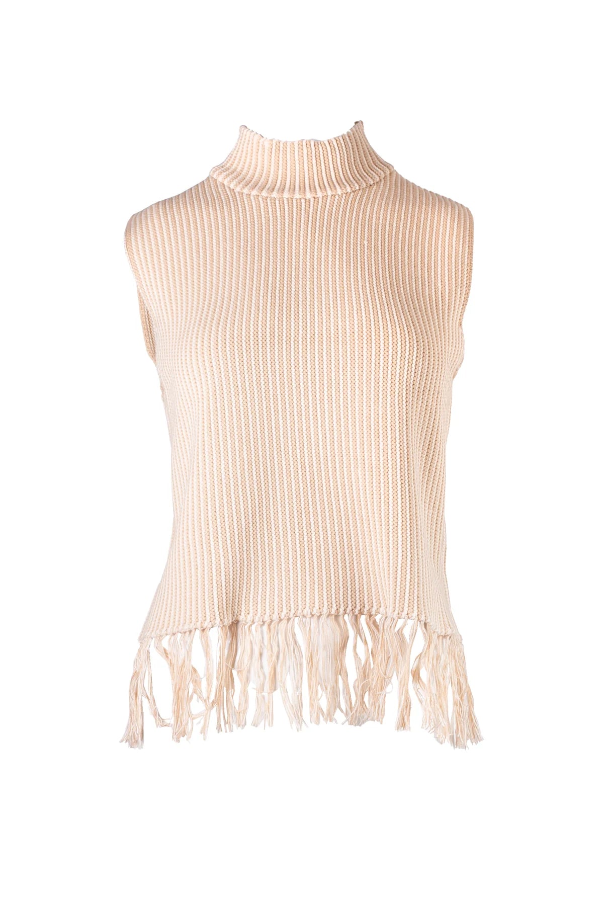 Anna Cate Laurant Knit Blouse - Camel and Ivory