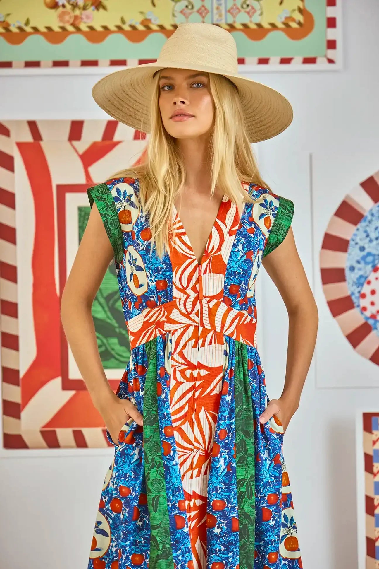 Hunter Bell April Dress - Orange Grove Combo