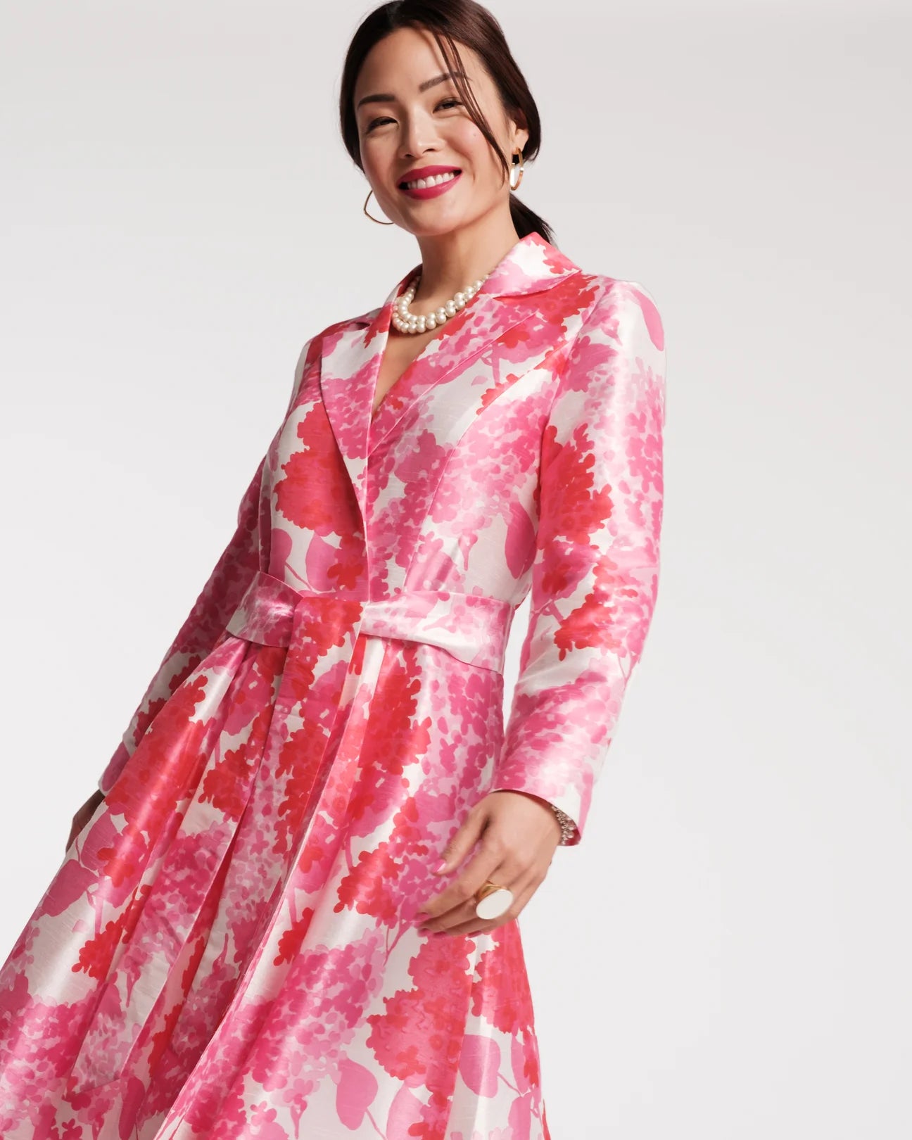 Frances Valentine Lucille Wrap Dress - Dupioni Pink Hydrangea