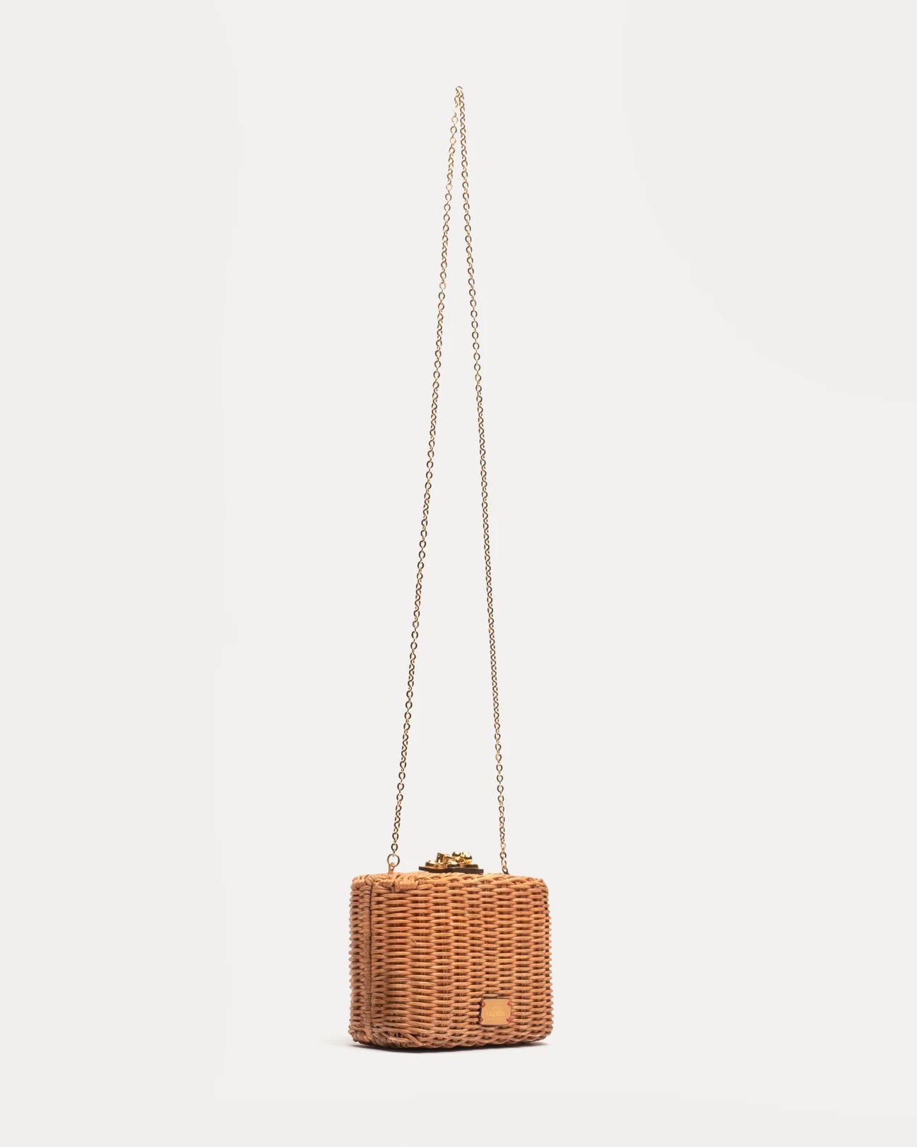 Frances Valentine Paige Wicker Box Clutch - Toast