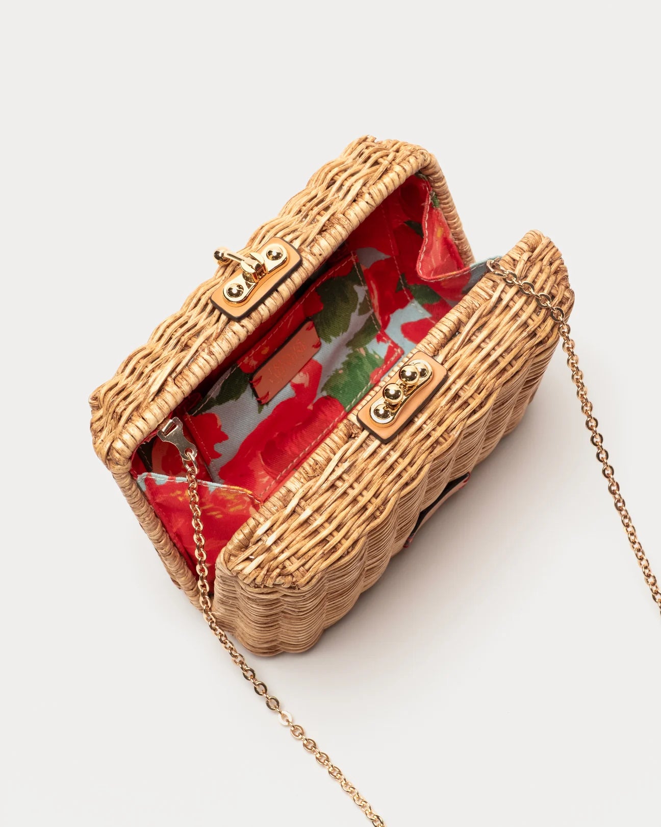 Frances Valentine Paige Wicker Box Clutch - Toast