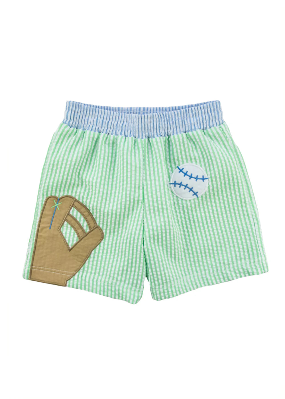 Florence Eiseman Seersucker Swim Trunk w/ Baseball Glove