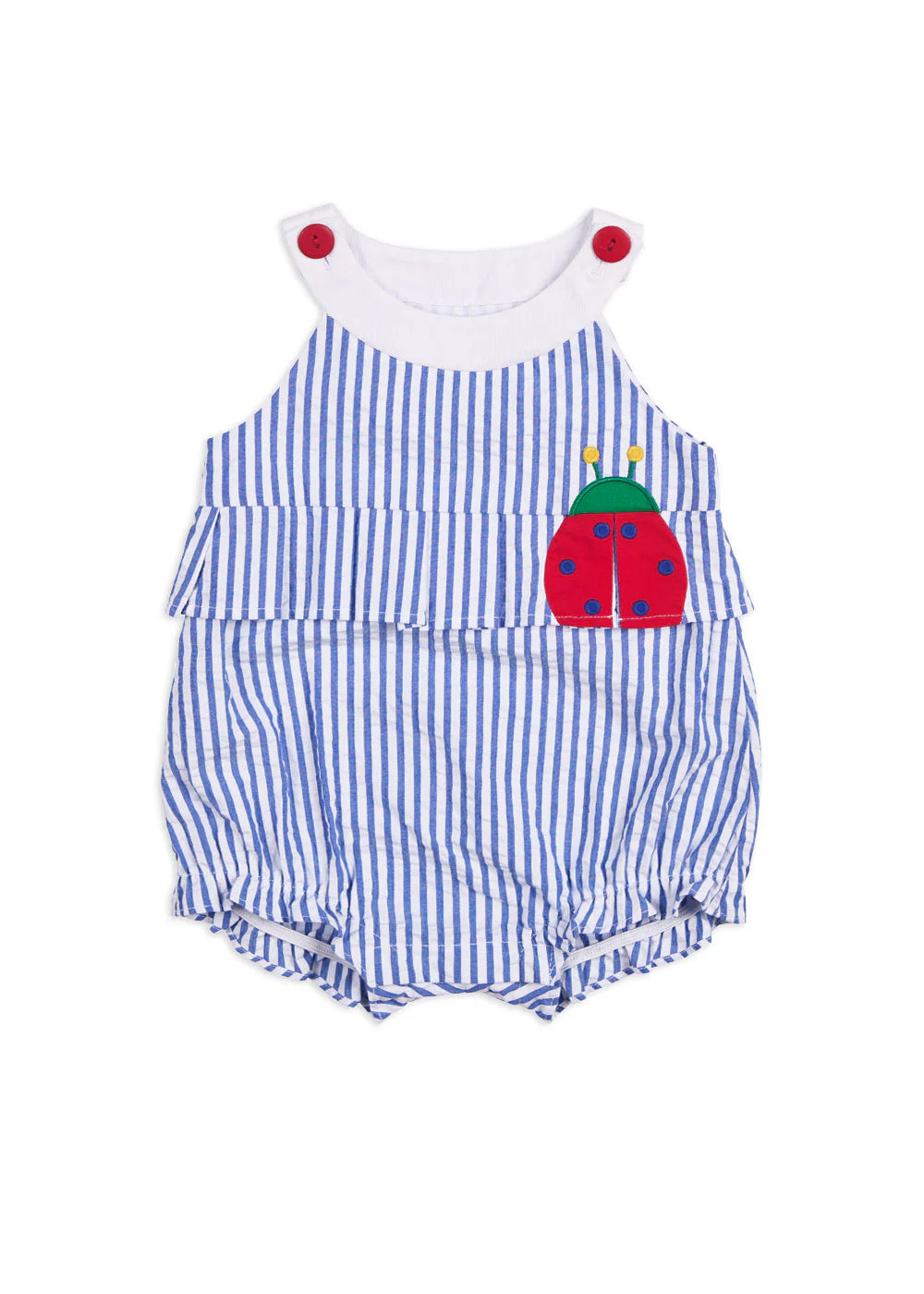 Florence Eiseman Seersucker Romper w/ Ladybug