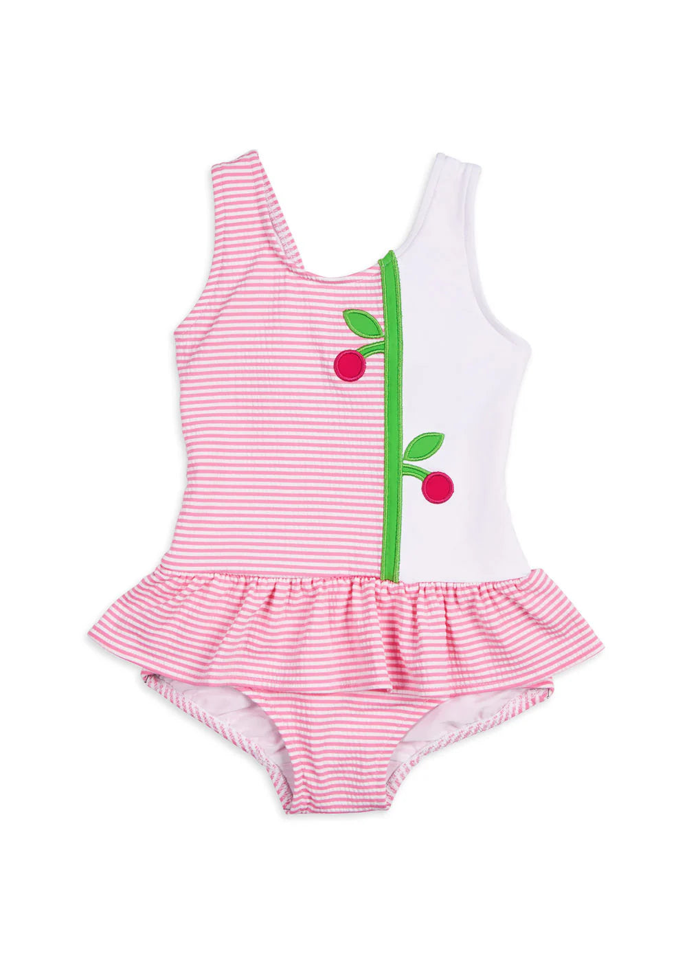 Florence Eiseman Seersucker Skirted Swimsuit w/ Cherries