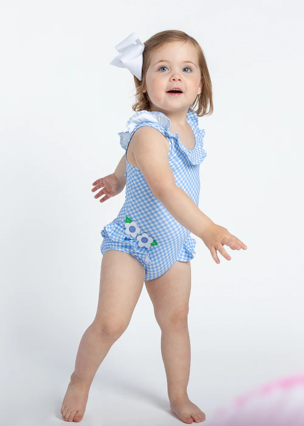 Florence Eiseman Gingham Swimsuit w/ Flowers