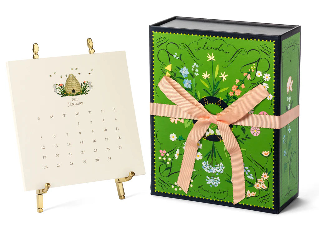 Karen Adams 2025 Classic Desk Calendar w/ Gold Easel