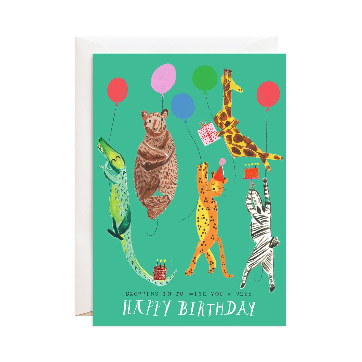 Mr. Boddington's Studio Zookeeper's Balloon Drop Greeting Card