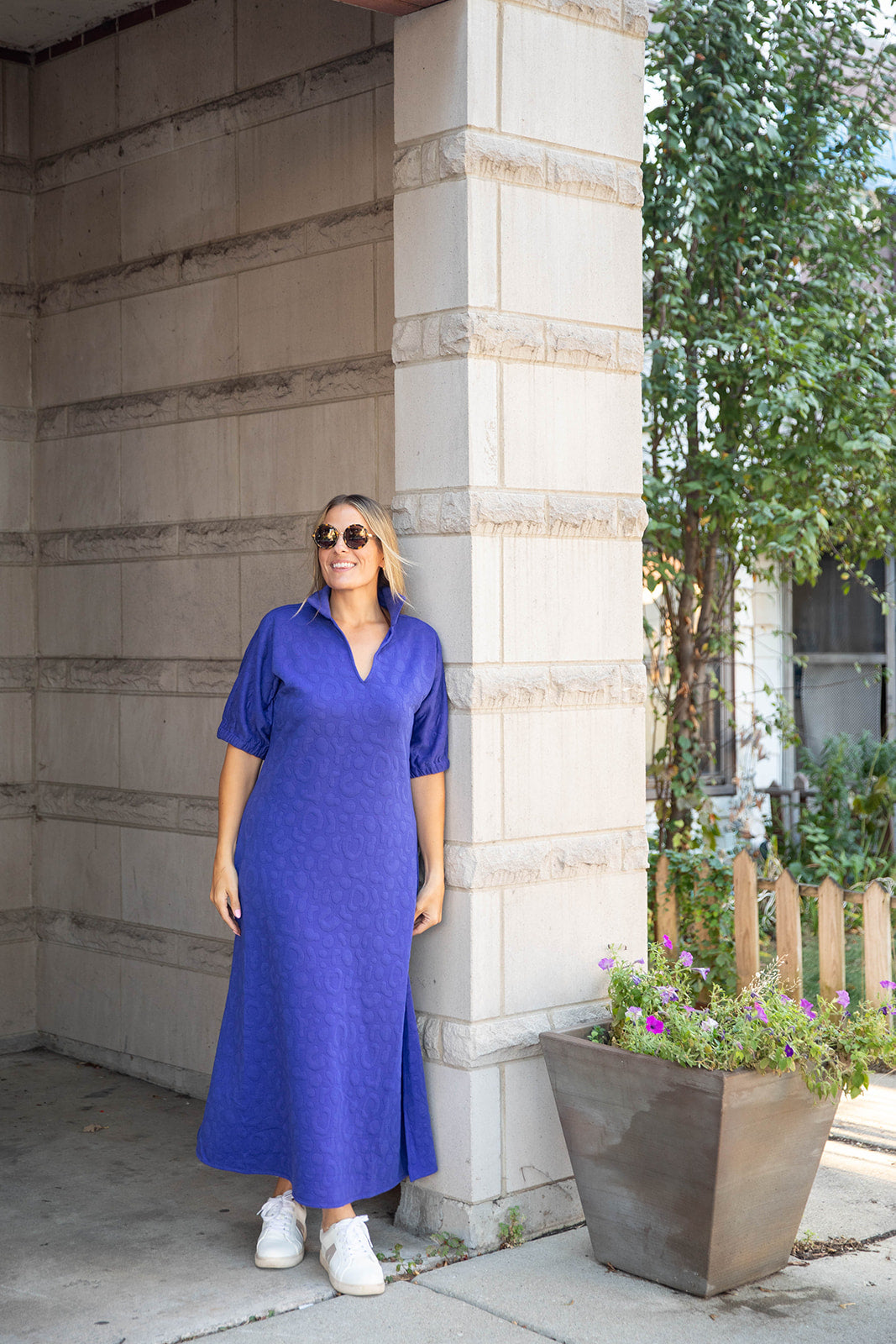 Emily McCarthy Poppy Maxi - Royal Blue Cheetah