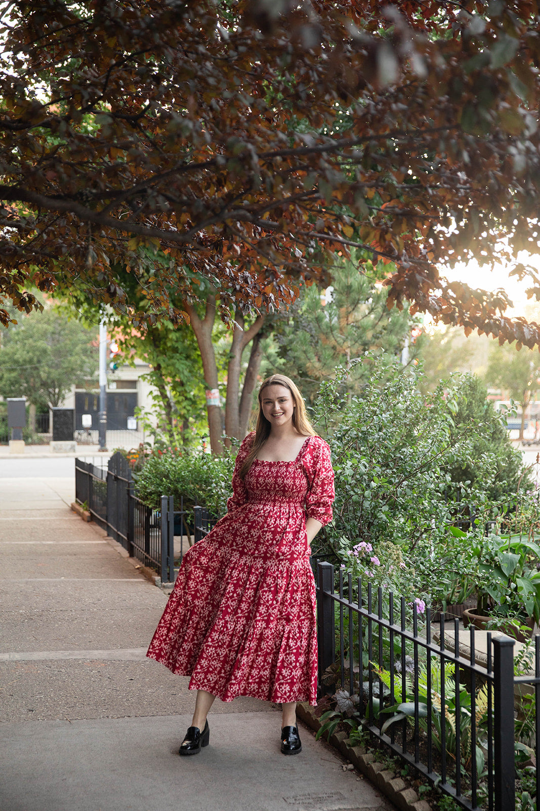 Pink City Prints Cindy Dress - Scarlet Forest