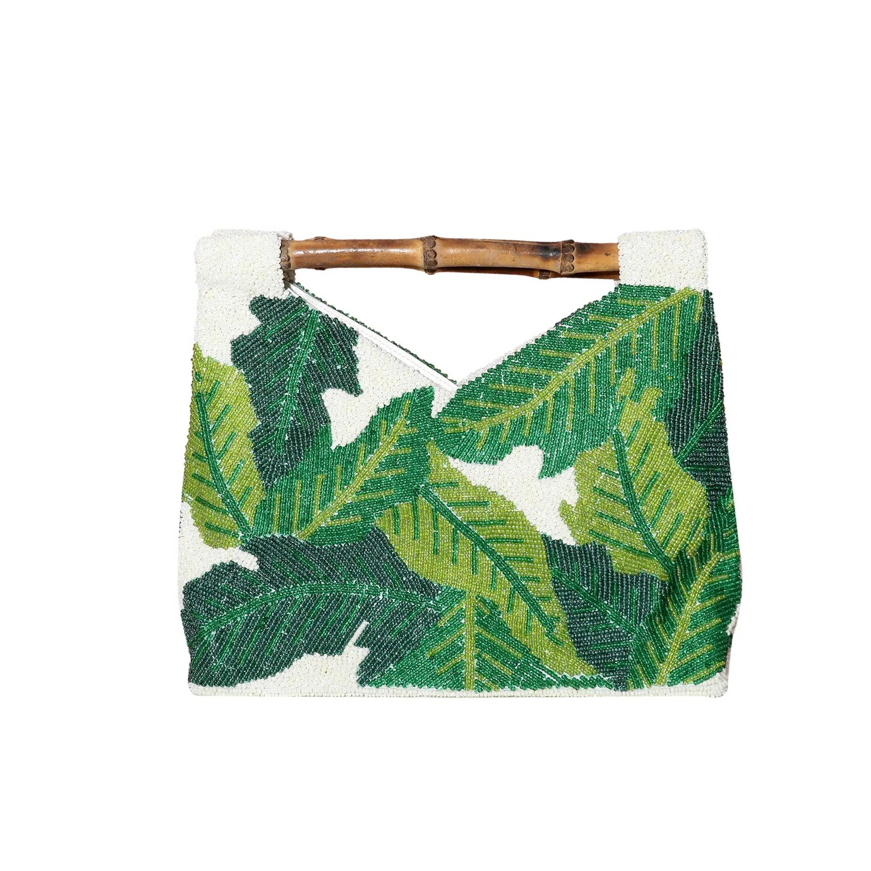 Tiana Designs Bamboo Handle Bag - Leafy Tropical Wonder