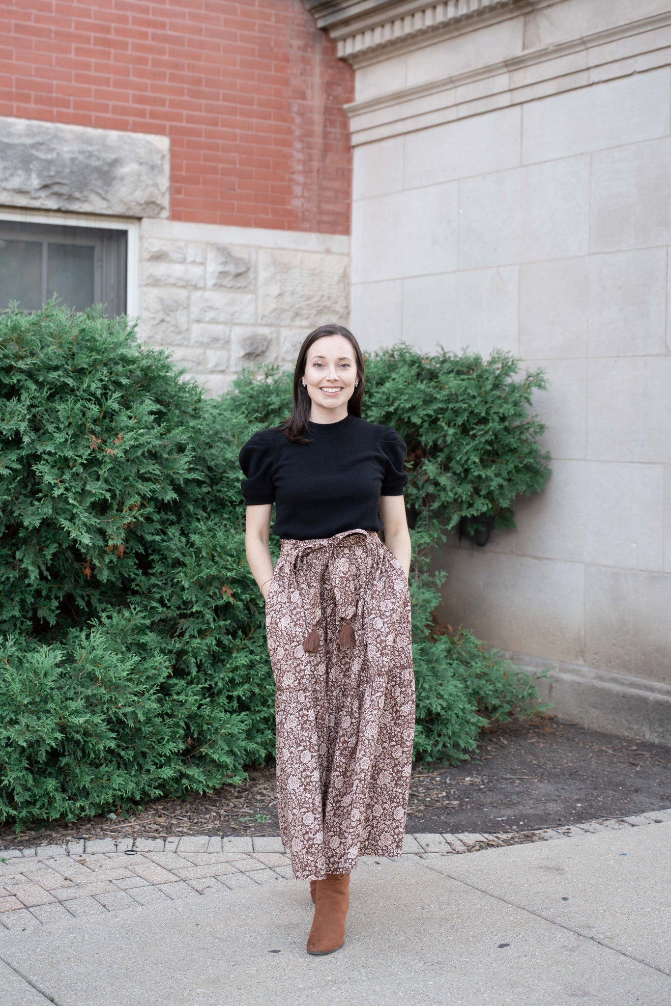 Mille Françoise Skirt - Cocoa Floral