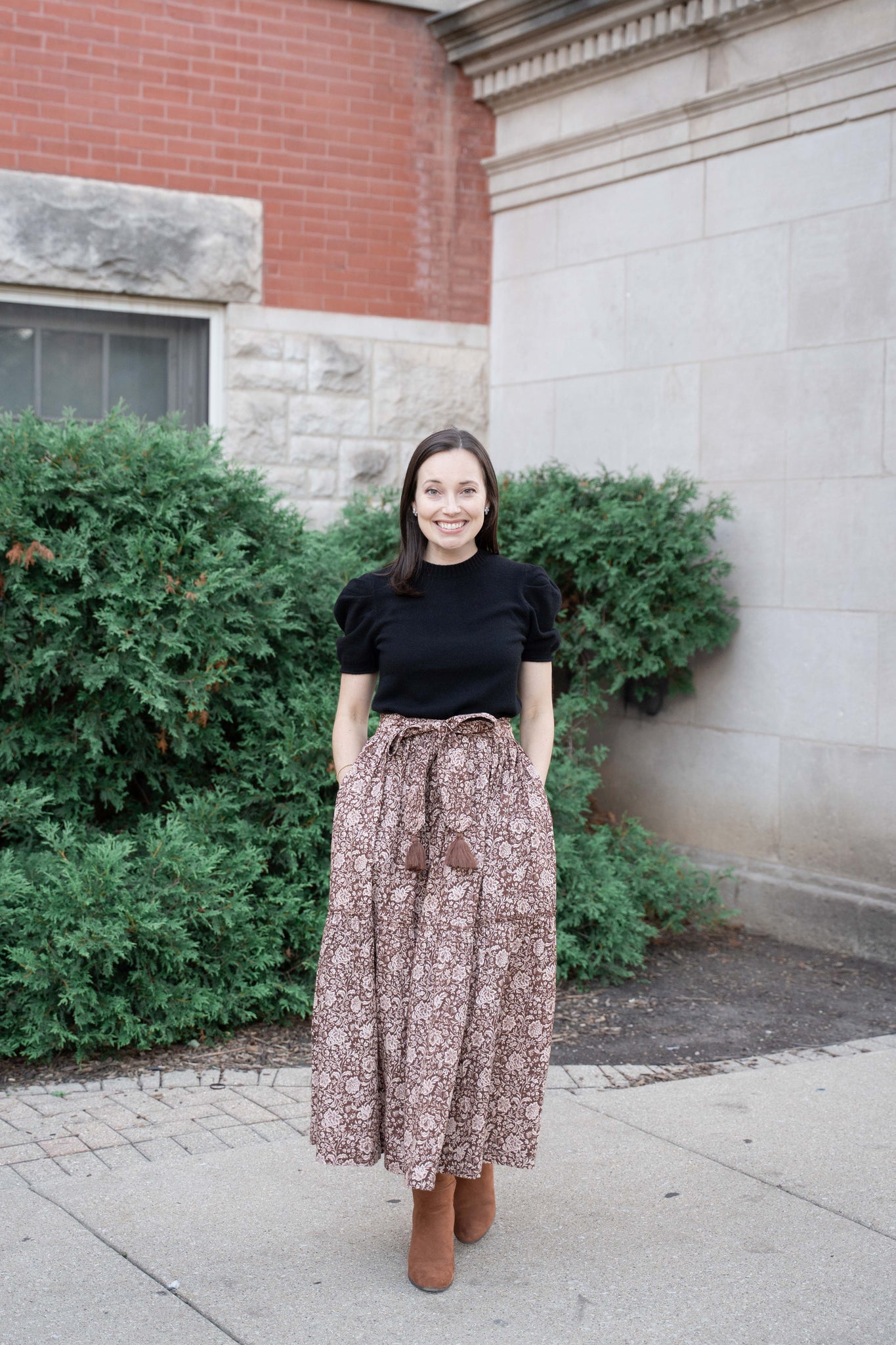 Mille Françoise Skirt - Cocoa Floral