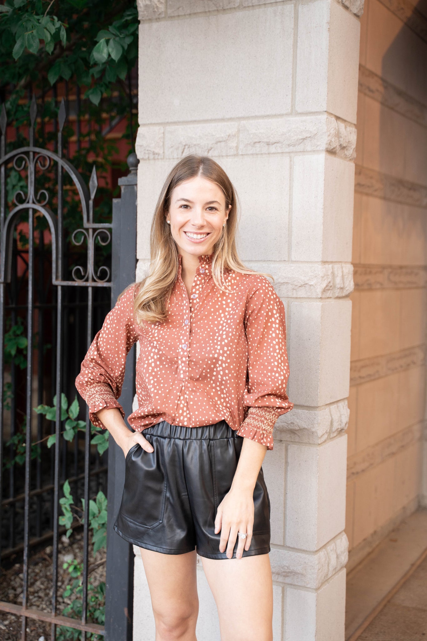 Sheridan French Lela Blouse - Pecan Cheetah