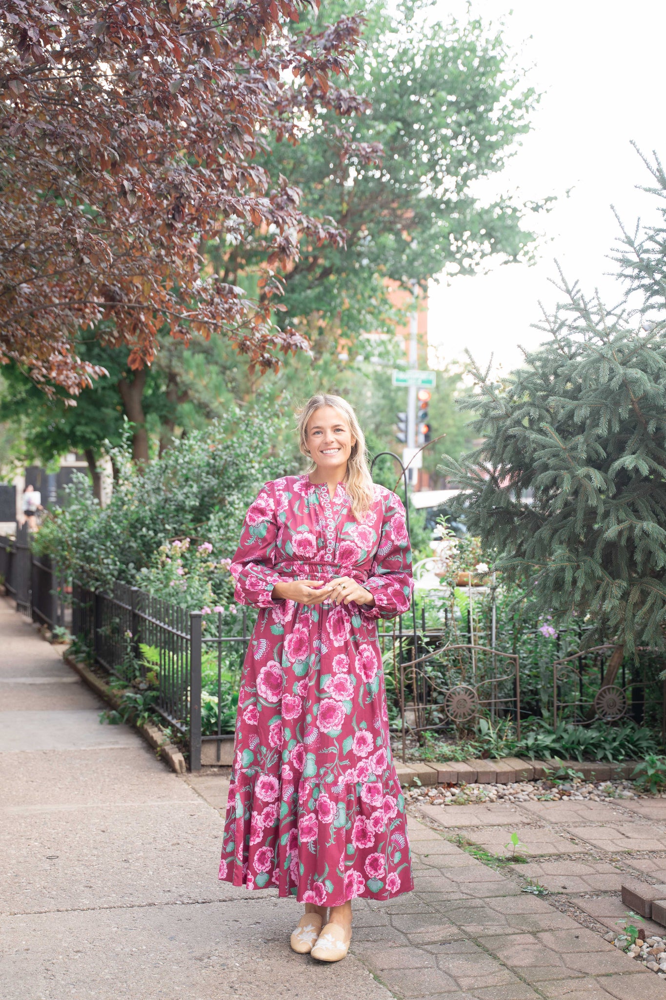 Sheridan French Eloise Dress Long Sleeve - Mulberry Flora