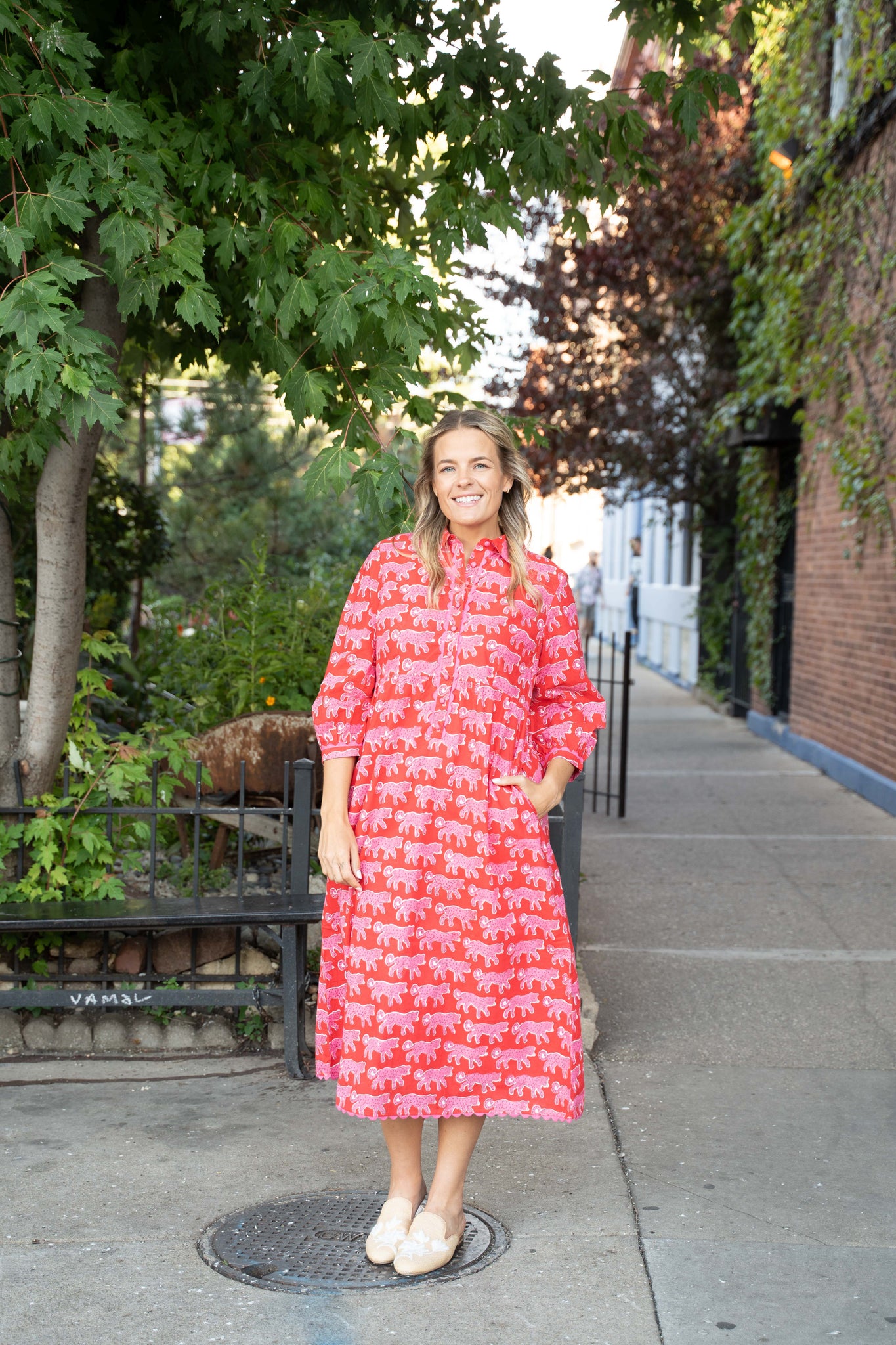 Pink City Prints Gina Dress - Crimson Leopard