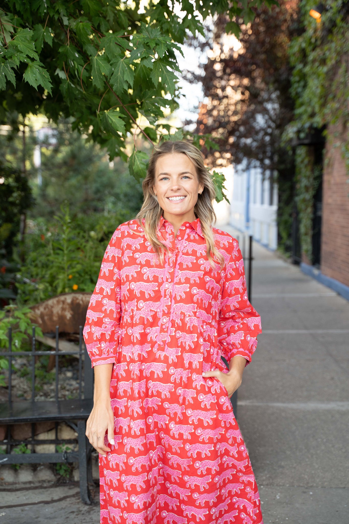 Pink City Prints Gina Dress - Crimson Leopard