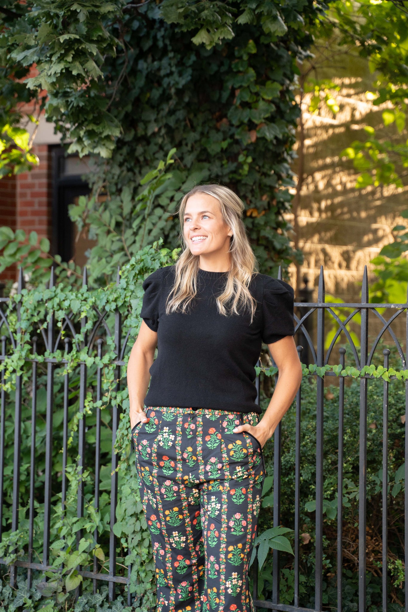 Pink City Prints Romy Trousers - Rose Border