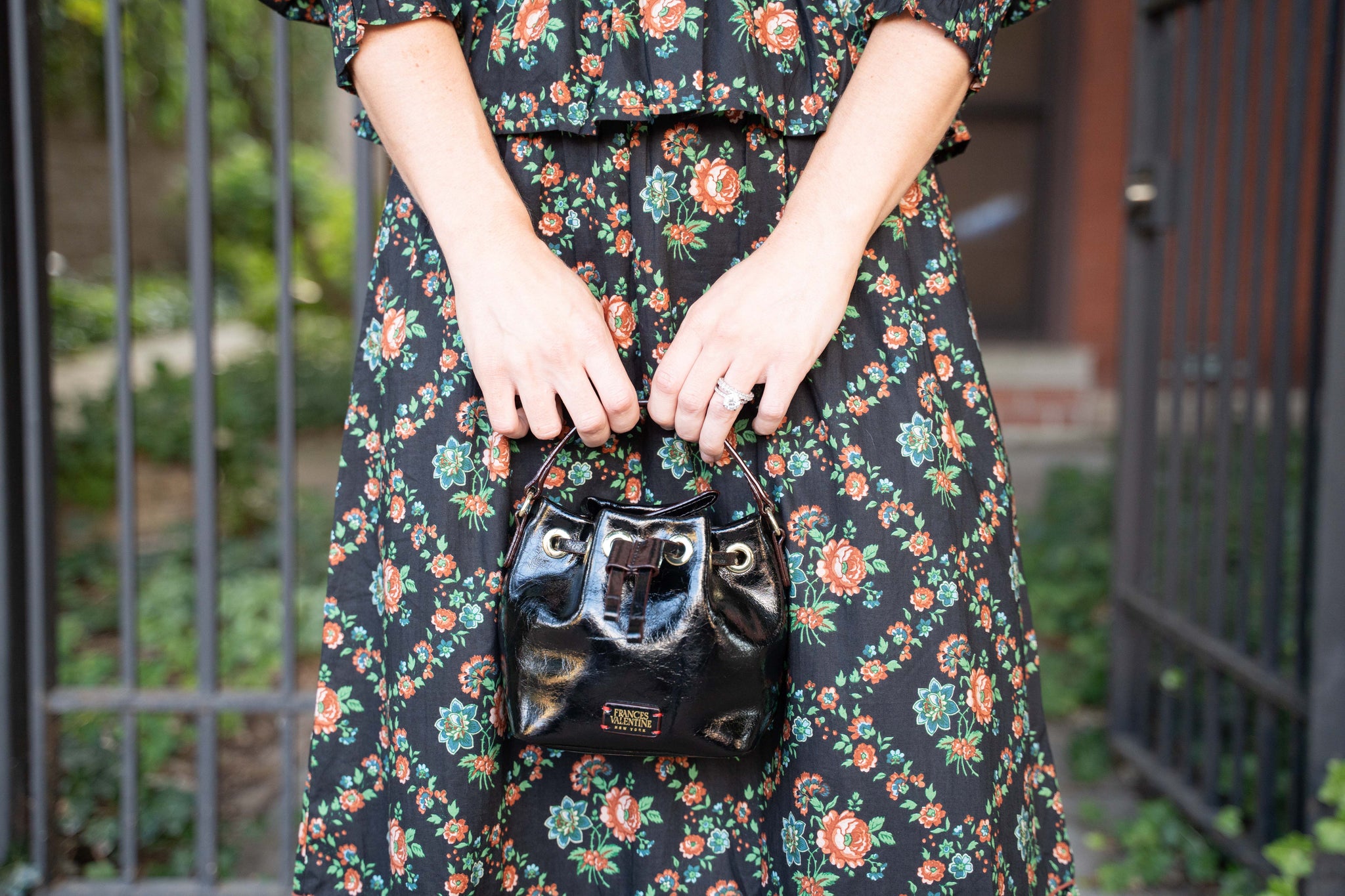 Frances Valentine Minnie Bucket Crinkled Leather Bag - Black