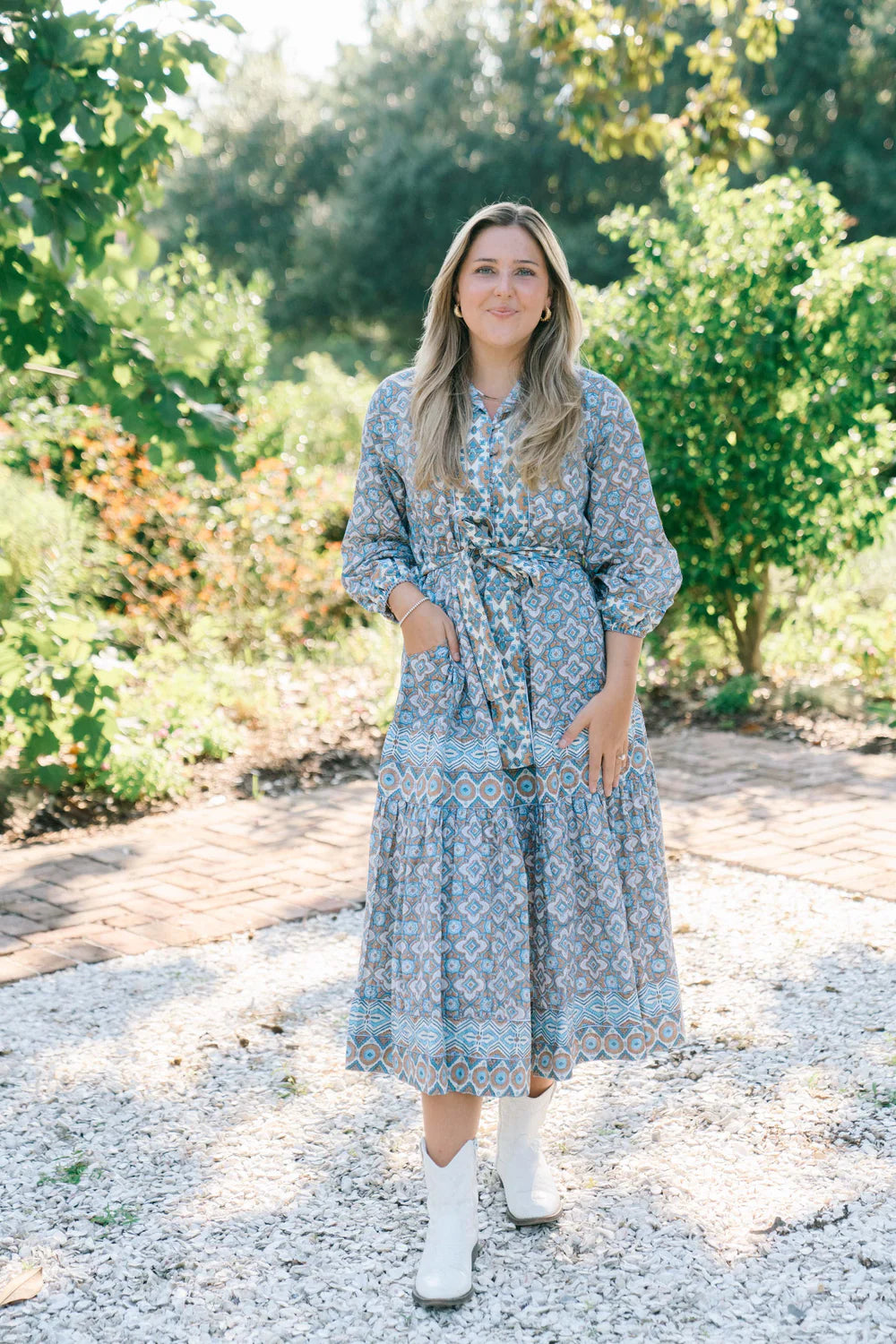 Victoria Dunn Folly Maxi Long Sleeve Dress - Dusk Petals