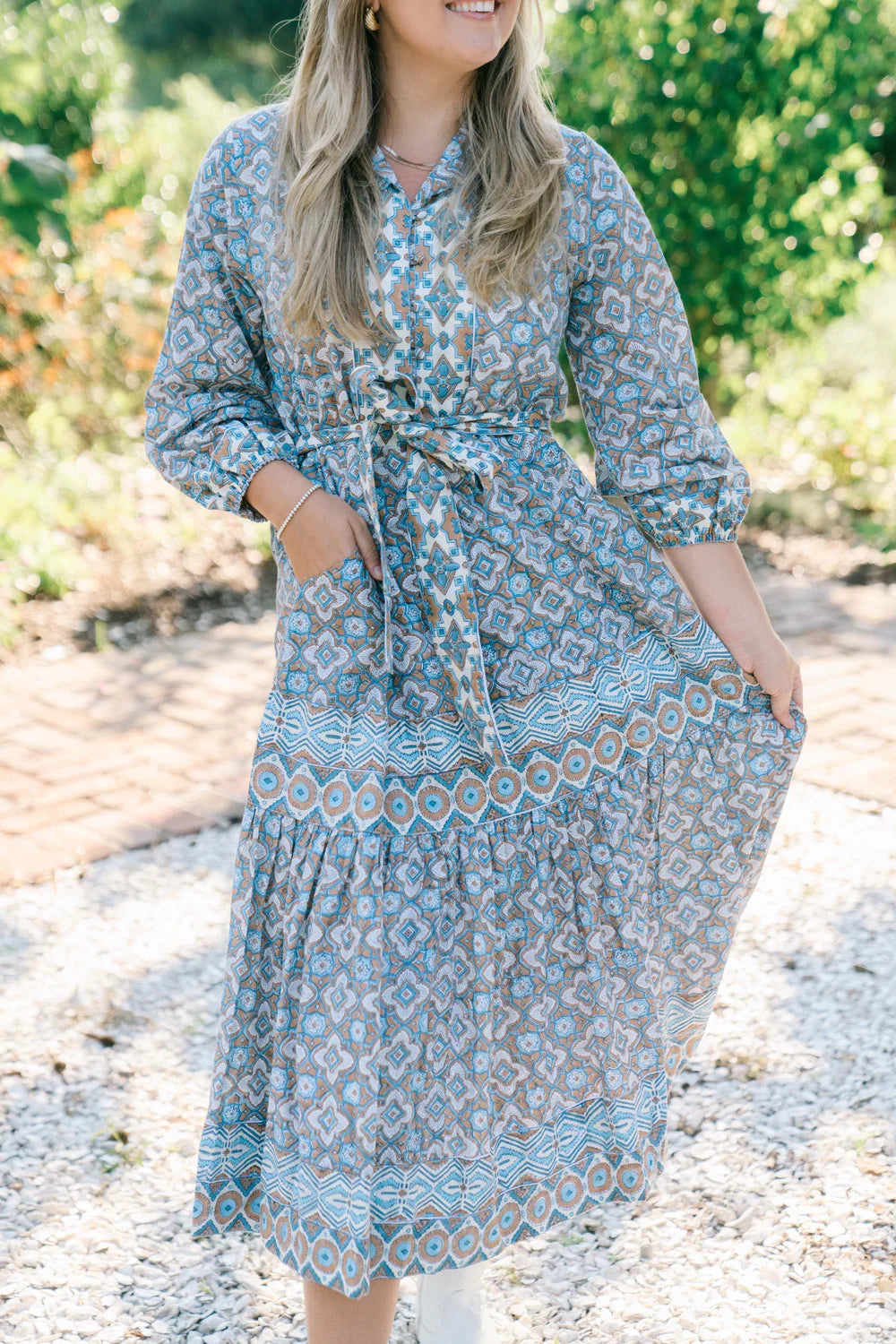 Victoria Dunn Folly Maxi Long Sleeve Dress - Dusk Petals