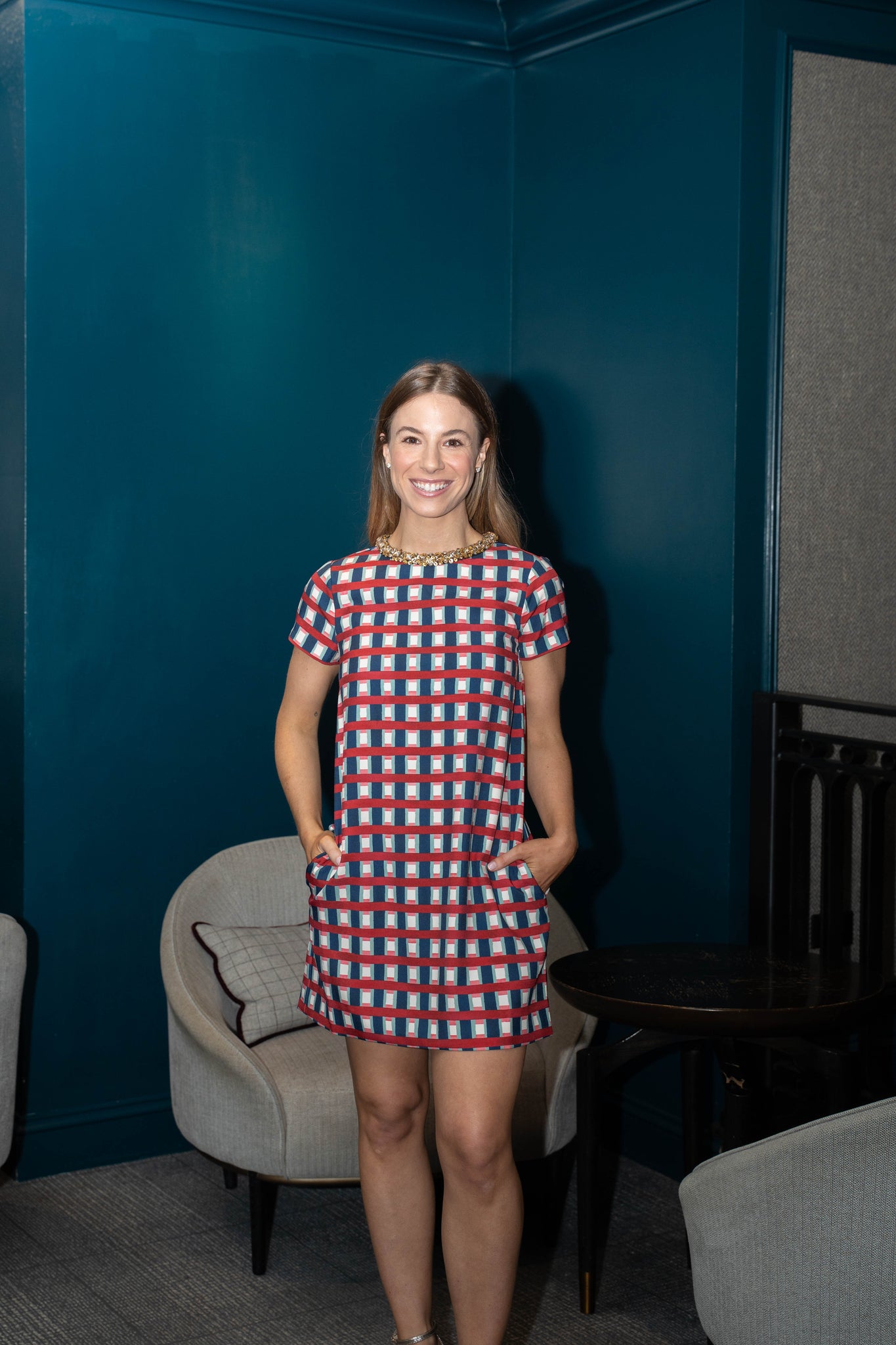 Mestiza Ainslee Mini Dress - Midnight Gingham