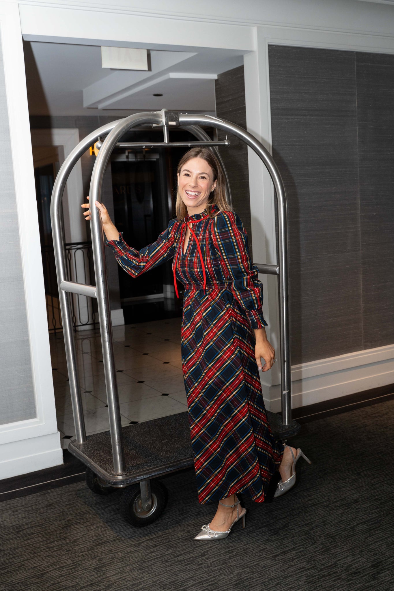 Pink City Prints Izzy Dress - Midnight Tartan