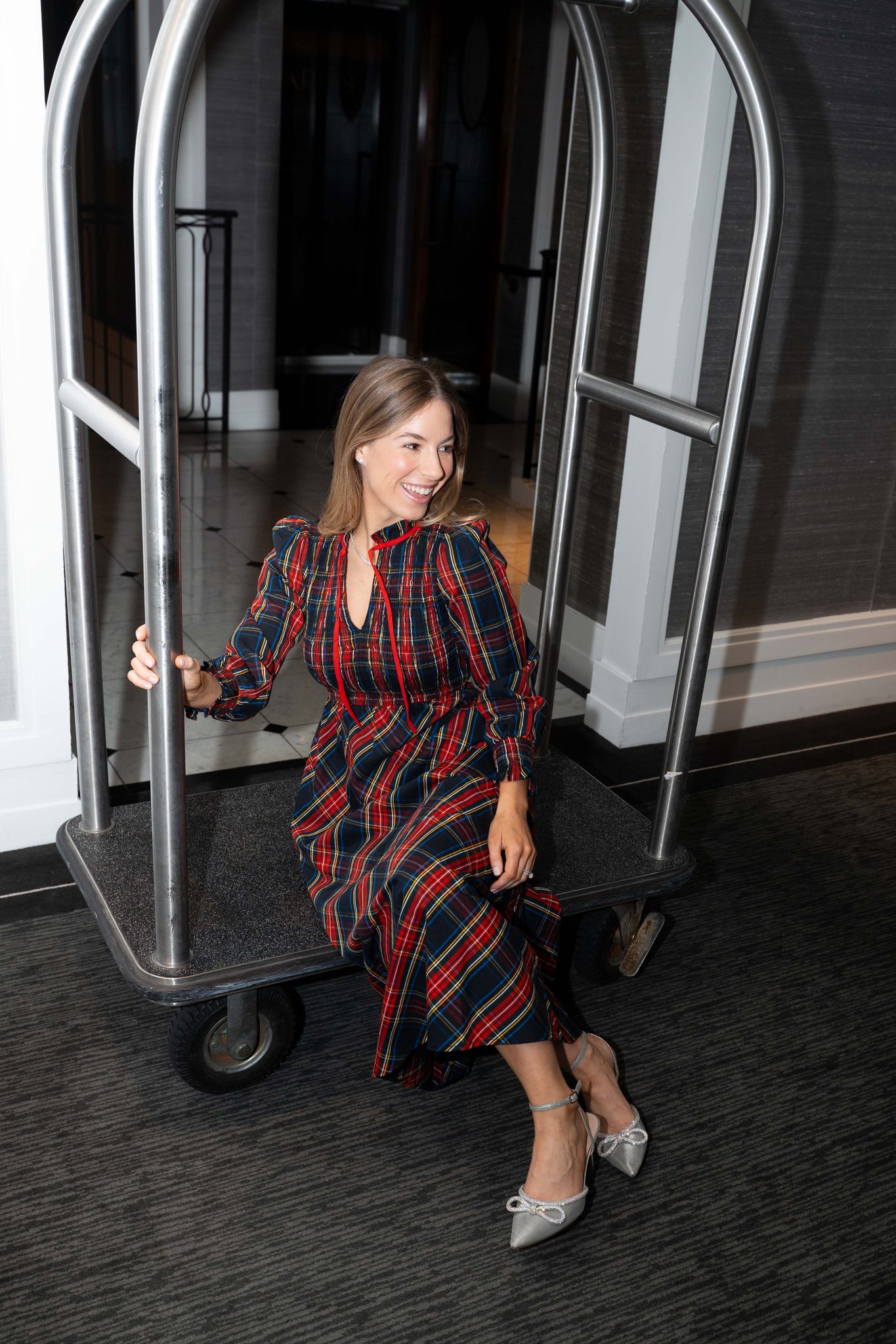 Pink City Prints Izzy Dress - Midnight Tartan